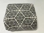 Linea Casa Queen Blanket White Gray Velour Cream Border Portugal. Fixed Price $75.00.