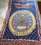 Vintage Simply Home United States Air Force Tapestry Blanket 72X48 2002. Fixed Price $20.00.