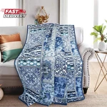 Newlake Quilted Throw Blanket For Bed Couch Sofa, Blue Classic Bohemian, 60X78. Fixed Price $62.61.