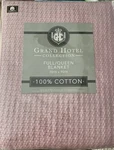 Grand Hotel Collection 100% Cotton Houndstooth Woven Blanket Pink Full/queen. Fixed Price $74.95.