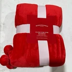 Wondershop Red Plush Pom Blanket. Fixed Price $21.99.