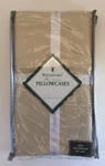 Waterford Bed Linens 1 Pair King Pillowcases Portuna Taupe Cotton 400TC New. Fixed Price $49.99.