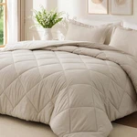 King Size Comforter Set, Soft Reversible Bedding All Seasons, 3 Pieces Down. Fixed Price $59.99.