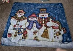 Christmas Throw Blanket Very Soft Cute Snowmen All Hearts Come Home..... Fixed Price $10.98.