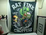 Fink Choppers Rod Big Daddy Roth Lead Sled Rata Biker Baby Blanket Throw. Fixed Price $25.99.