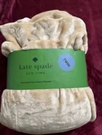 Nwt Kate Spade Oversized Twin Brown Plush Fleece Blanket 68X90 100% Polyester. Fixed Price $59.95.