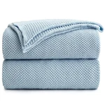 Longhui Bedding 100% Cotton Light Blue Cable Knit Throw Blanket For Couch Sof.... Fixed Price $49.37.