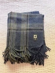 Tumi Alpaca Wool Plaid Tartan Throw Blanket; Charcoal Gray & Blue 77 X61 Peru. Fixed Price $74.95.