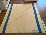 Vintage Lightly Used Rare Hudson Bay 6 Point Wool Blanket Blue Stripe Size 93X90. Fixed Price $499.99.