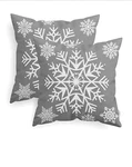 Calitime Pack 2 Cozy Fleece Throw Case Cover Snowflakes 18"X18. Fixed Price $12.99.