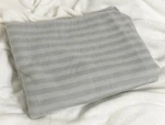 Ikea, Two Tone Gray Striped Vitmossa Light Blanket, 903.048.89, 47 X 63 Inches. Fixed Price $12.00.