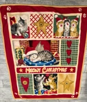 Meowy Christmas Cats Fleece Throw Blanket Holiday Kitten Kitty Cottage Soft. Fixed Price $27.12.