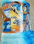 Superman Micro Raschel Throw Blanket Soft & Plush! 50" X 60" Blue Piping New. Fixed Price $15.80.