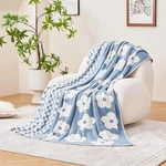 Xiblc Checkered Throw Blanket, Dusty Blue Super Soft Knit Breathable Bl.... Fixed Price $40.76.