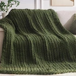 Negwoo Chunky Knit Throw Blanket 60X80 Chenille Yarn Bed Sofa Green Cozy Soft. Fixed Price $111.98.