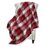 Christmas Red Buffalo Plaid Sherpa Throw Blanket, 50"X60",. Fixed Price $33.99.