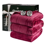 Beautyrest Heated Blanket, Electric Soft, Warm, Reversible Plush - Sher. Fixed Price $75.00.