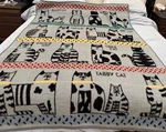Vintage Crown Crafts Fat Cats Throw Blanket Pat Meyers 1987 Lover Whimsical. Fixed Price $95.00.