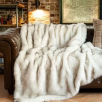Faux Fur Throw Blanket 60 X80 Ivory White Reversible Plush Velvet Battilo Home. Fixed Price $179.99.