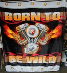 Born Wild Engine Flames Car Motorcycle Throw Blanket Bedspread 50X60. Fixed Price $30.89.