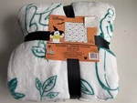 Disney Winnie The Pooh Halloween Fall White & Teal Leaves Full Queen Blanket New. Fixed Price $54.00.
