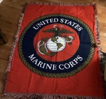 Northwest Co. Usmc Marine Corps Red 57 X 44 High Bulk Acrylic Blanket Throw. Fixed Price $21.50.