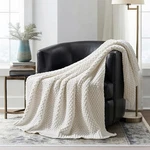 Evergracehome Chunky Chenille Throw Blanket 60 X 80 Bright White. Fixed Price $89.99.