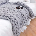 Chunky Blanket Throw 40", Hand Knitted Warm Chenille. Fixed Price $39.29.