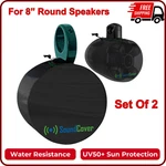 Large Black Marine Wakeboard Tower Covers For 8" Round Speakers Set Of 2. Fixed Price $29.47.