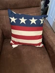 New Patriotic July 4TH Throw Pillow 18X18 Texas Stars Flag Design. Fixed Price $12.00.