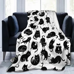 Black Cat Soft Blanket All Season Fuzzy Throw Warm Lightweight Fleece. Fixed Price $48.95.