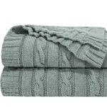 Ntbay 100% Pure Cotton Cable Knit Blanket, THROW(51"X67"), Light Grey. Fixed Price $49.99.
