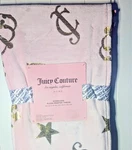 Juicy Couture Pink Plush Throw Blanket 60" X 70" Oversized, Crown, Stars, Hearts. Fixed Price $37.99.