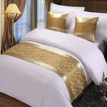 Twelve Champagne Floral Queen Runner Bedding Scarf For Home Hotel Decorat.... Fixed Price $43.26.
