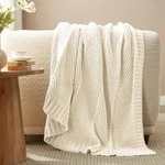 Am Lie Home Knit Throw Blanket, Soft Chenille Cozy Breathable Chevron Chunk. Fixed Price $58.52.