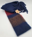 New Frye And Co. Chunky Blanket Scarf Oversized Stripe Blue Brown Red Fringed. Fixed Price $9.99.