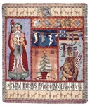 Simply Home Joy Rings Thru The Air Christmas Folk Tapestry Throw Afghan 50"X60". Fixed Price $50.39.