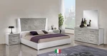 Made Italy 4PC Led Queen King Contemporary White Bedroom W/ Gray Stone Front. Fixed Price $2699.99.