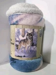 Wolf Sherpa Throw Blanket 50 X60. Fixed Price $16.00.