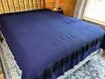 Vintage Ll Bean Wool Blanket Quilt Periwinkle Blue Black Whipstitch 86X86. Fixed Price $80.00.