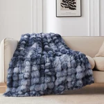 Cozy Faux Fur Throw Blanket, 60X80" Tie Dye Light Blue For Sofa & Bedroom. Fixed Price $116.99.