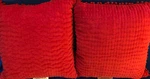 Set Of 2 Opalhouse Red Toss Pillows Square 18 Mini Poms Christmas Threshold. Fixed Price $29.98.