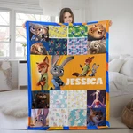 Custom Zootopia Blanket, Nick Wilde & Judy Hopps Name. Fixed Price $25.00.