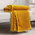 Dissa Fleece Blanket Throw Size 51X63, Yellow Soft, Plush, 51X63",. Fixed Price $25.63.