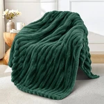 Exclusivo Mezcla Fleece Throw Blanket For Couch, Super Soft Striped Jacquard .... Fixed Price $27.87.