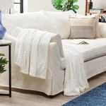Chanasya Comfy Super Soft Cozy Faux Fur Embossed Throw Blanket - Off White. Fixed Price $22.88.