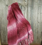 New Pink Burgundy Ombre Handmade Knitted Afghan Throw Gift Eyelet Boho. Fixed Price $122.19.