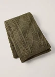 Ralph Lauren Home Throw Blanket Henwick Plush Cable Knit Sweater Loden Green. Fixed Price $199.99.