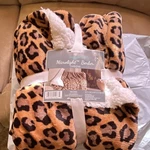 Comfort Bay Microlight Berber Leopard Print Throw Blanket 100% Polyester 50X60. Fixed Price $17.99.