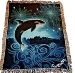 Seaworld Shamu Orca Killer Whale Tapestry Throw Blanket 45X60 New In Package. Fixed Price $49.99.